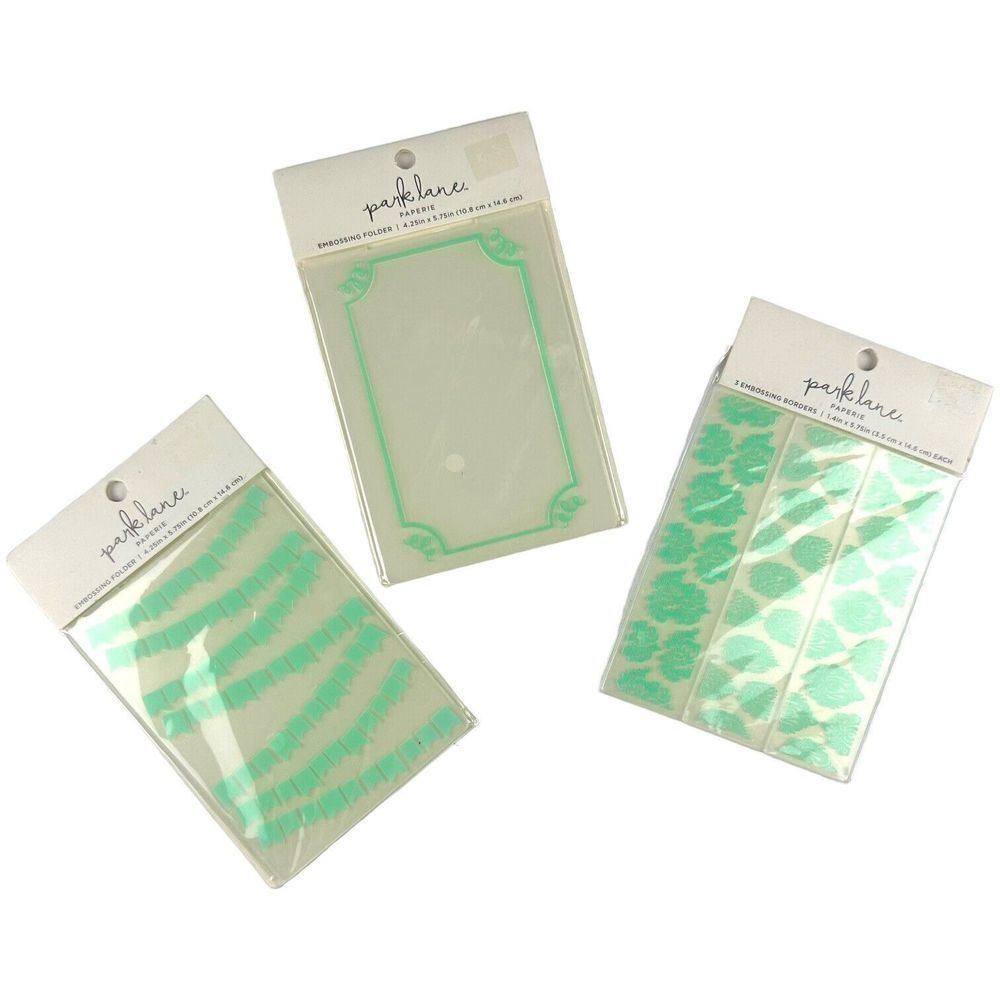 Park Lane Paperie Embossing Folders & Border Lot Of Three NEW‎ In Plastic